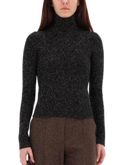 Max Mara Azulene Wool And Cashmere Turtleneck Sweater In Black