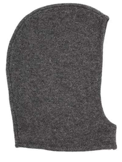 Ganni Wool Balaclava In Gray