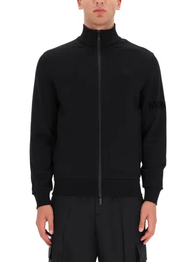 Moncler Zip Sweatshirt. In Black