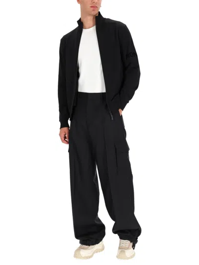 Moncler Zip Sweatshirt. In Black