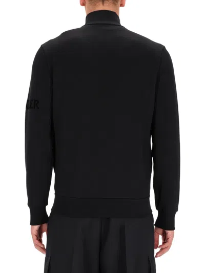 Moncler Zip Sweatshirt. In Black