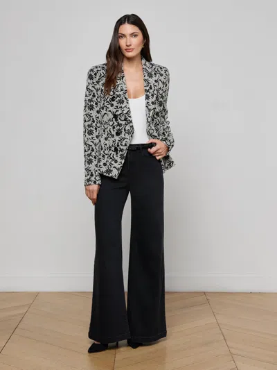 L'agence Bethany Flocked Tweed Blazer In Multi