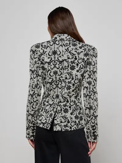 L'agence Bethany Flocked Tweed Blazer In Multi