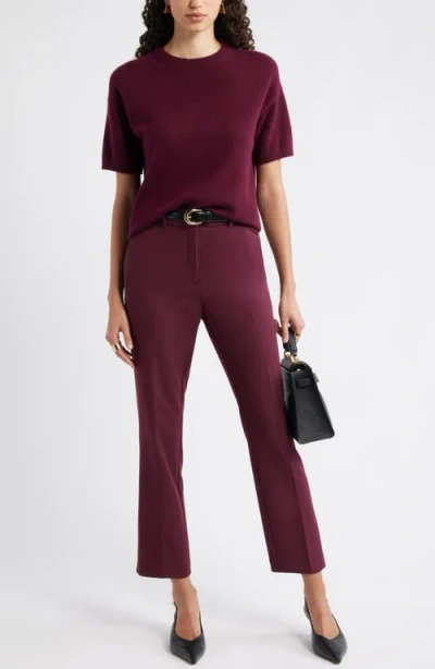 Nordstrom The Lena Slim Cropped Trousers In Red