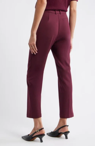 Nordstrom The Lena Slim Cropped Trousers In Red