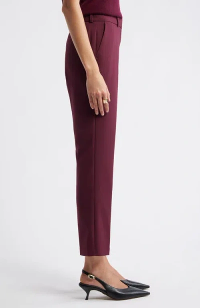 Nordstrom The Lena Slim Cropped Trousers In Red