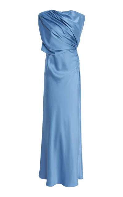 Stella Mccartney Draped Cape Gown In Blue