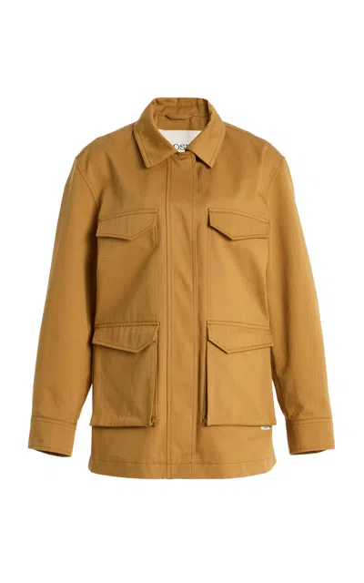 Closed Cotton Field Jacket In Brown