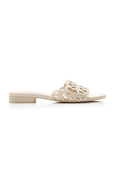 Simkhai Mccall Laser-cut Leather Sandals In Neutral