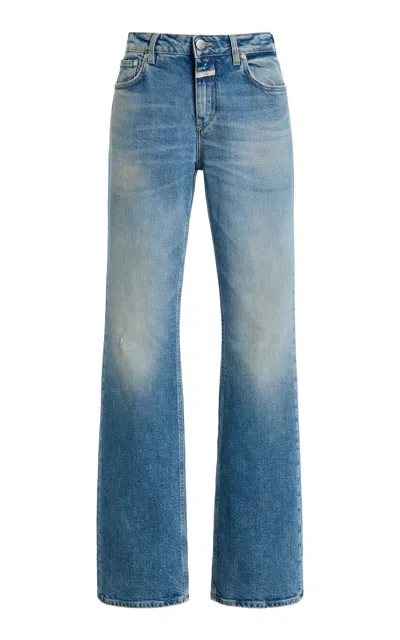 Closed Jovanna Stretch Low-rise Flared Jeans In Blue