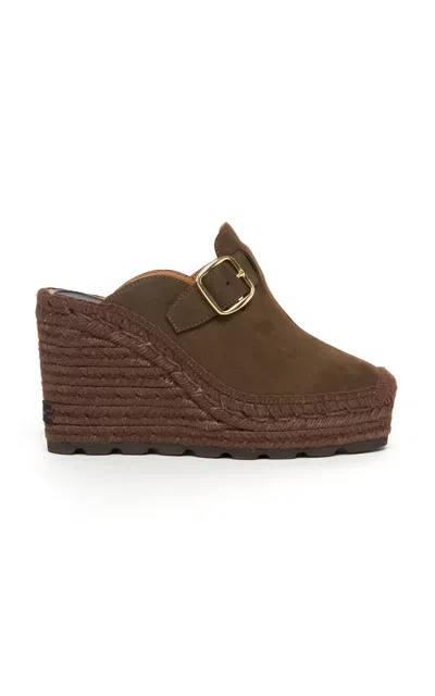 Stella Mccartney Gaia Clog Alter Suede In Brown