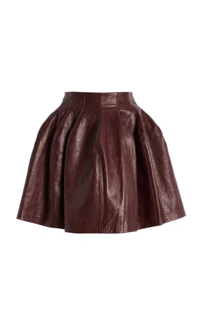 Simkhai Bryar Leather Mini Skirt In Burgundy