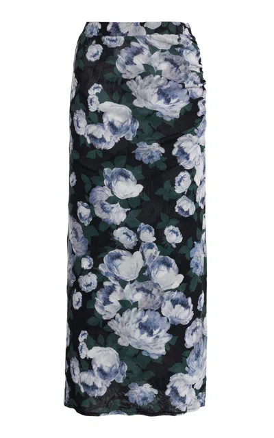 Stella Mccartney Bunch Of Roses Mesh Midi Skirt In Pink