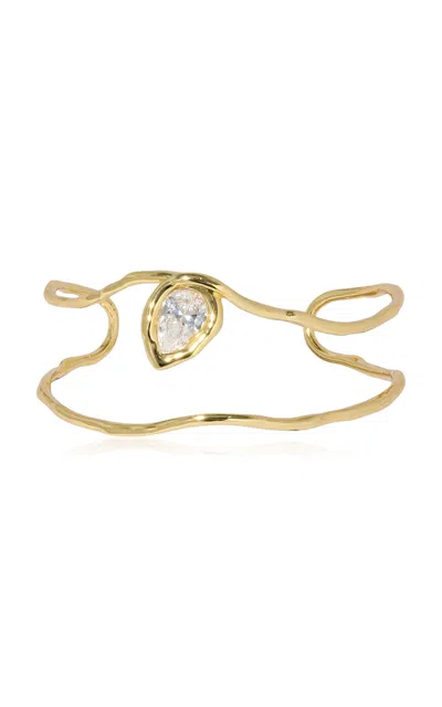 Alexis Bittar Alexis Bitar Asterales Floating Cubic Zirconia Double Row Cuff Bracelet In Gold