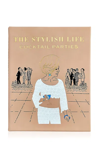 Graphic Image The Stylish Life Of Cocktail Parties Leather Hardcover Book In Brown