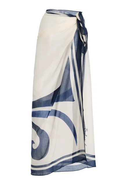 Soleil Soleil Square Pareo In Blue