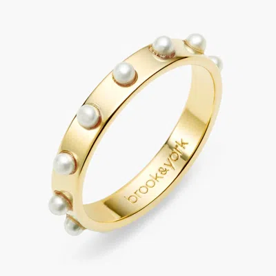 Brook & York Holly Imitation Pearl Ring In Gold