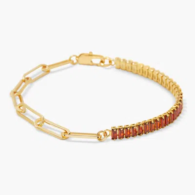 Brook & York Priya Birthstone Tennis Bracelet In Red
