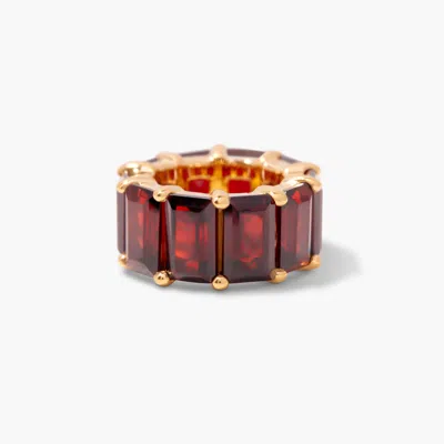 Brook & York Gracie Gold Vermeil Baguette Birthstone Bead In Red