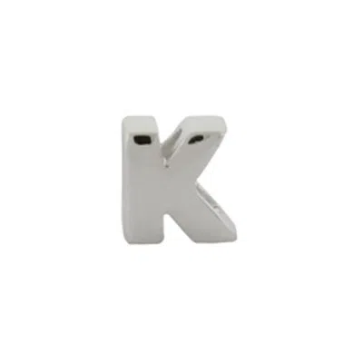 Evesaddiction Sterling Silver Alphabead Letter K In Gray