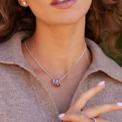 Evesaddiction Stackable Cz Birthstone Eternity Charm Pendant In Multi