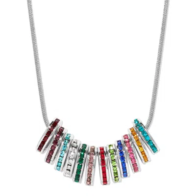 Evesaddiction Stackable Cz Birthstone Eternity Charm Pendant In Multi