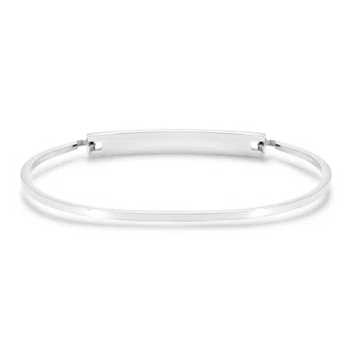 Evesaddiction Ladies Simple Thin Bangle Id Bracelet In Silver
