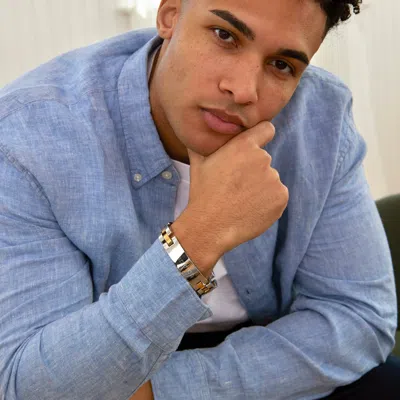 Evesaddiction Men's Two Tone Watch Link Id Bracelet In Metallic