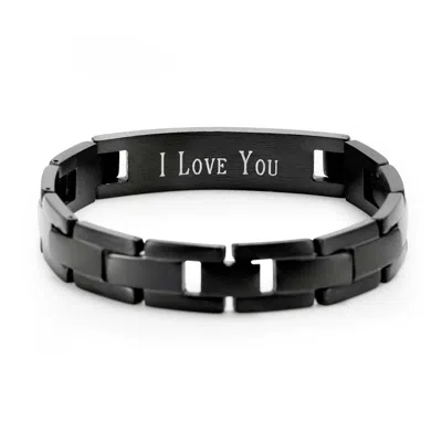 Evesaddiction Engravable Black Lord's Prayer Bracelet In Black