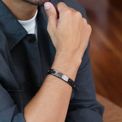 Evesaddiction Engravable Black Lord's Prayer Bracelet In Black