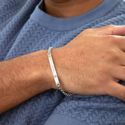 Evesaddiction Round Box Link Id Bracelet In Metallic