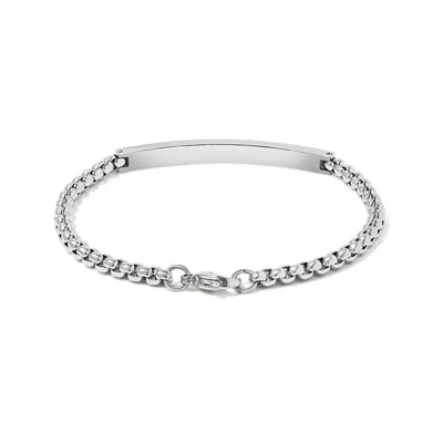 Evesaddiction Round Box Link Id Bracelet In Metallic