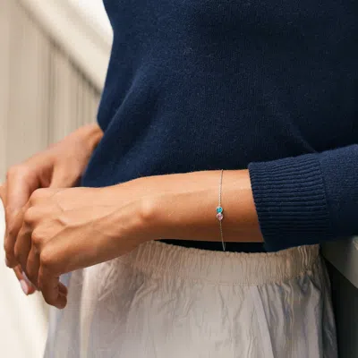 Evesaddiction Custom Birthstone Bezel Set Bracelet In Multi