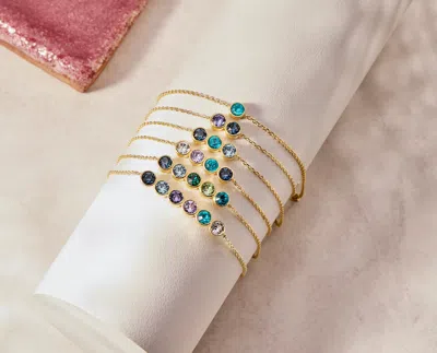 Evesaddiction Custom Birthstone Bezel Set Bracelet In Multi