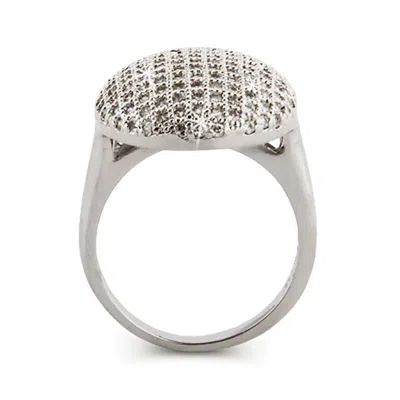 Evesaddiction Vampire Inspired Glistening Cz Engagement Ring In Silver