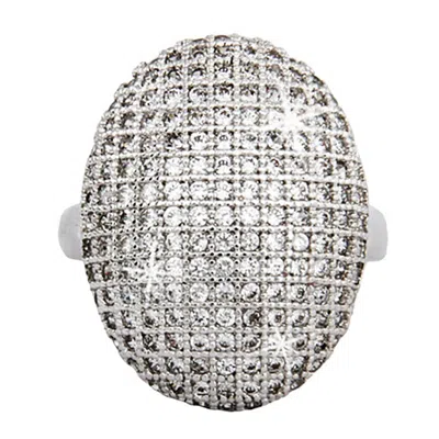 Evesaddiction Vampire Inspired Glistening Cz Engagement Ring In Silver