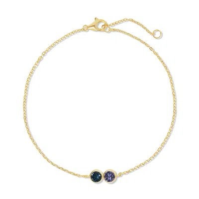 Evesaddiction Custom Birthstone Bezel Set Bracelet - Gold / 2 In Gold