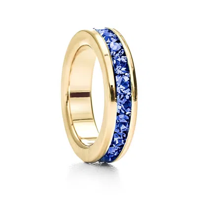 Evesaddiction Gold September Eternity Birthstone Charm In Blue