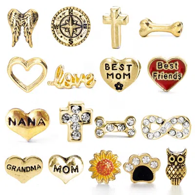 Evesaddiction Floating Locket Gold Charms In Gold