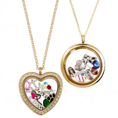 Evesaddiction Floating Locket Gold Charms In Gold