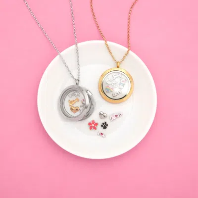 Evesaddiction Floating Locket Gold Charms In Gold