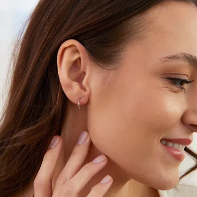 Evesaddiction 3/8 Inch Petite Sterling Silver Hoop Earrings In Silver