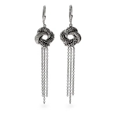 Evesaddiction Algerian Love Knot Sterling Silver Earrings In Silver