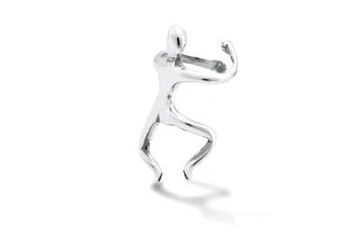 Evesaddiction Little Man Sterling Silver Ear Cuff In Metallic