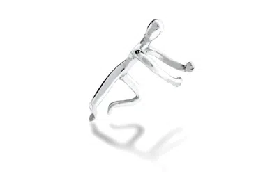 Evesaddiction Little Man Sterling Silver Ear Cuff In Metallic