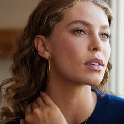 Evesaddiction 2" Gold Stainless Steel Hoop Earrings In Gold