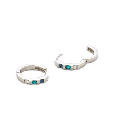 Evesaddiction Personalized Birthstone Huggie Earrings In Metallic