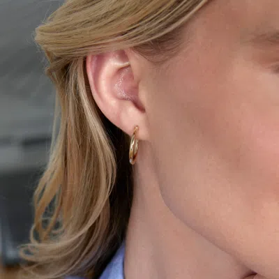 Evesaddiction 14k Gold 3/4" Hoop Earrings In Gold