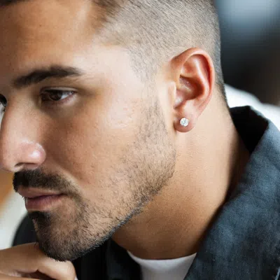 Evesaddiction 14k Gold Filled Round Diamond Cz 6mm Stud Earrings In White