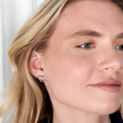 Evesaddiction 3 Stone Sterling Silver Austrian Crystal Birthstone Stud Earrings In Silver